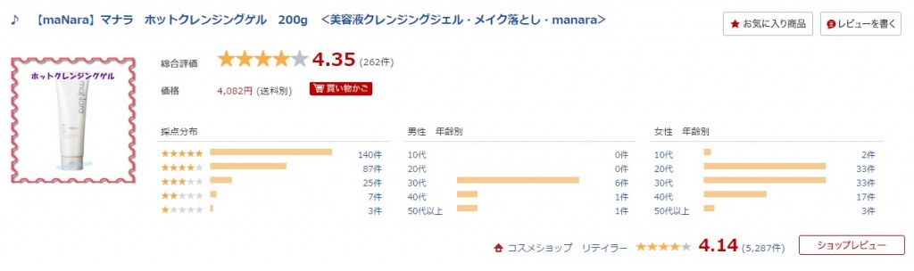 マナラ ホットクレンジングゲル