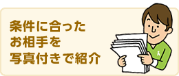 条件に合ったお相手を写真つきで紹介