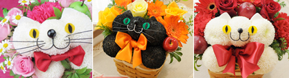 フラワーメッセージお花屋さんのカワイイ花ネコ特集