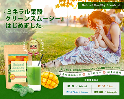 Natural Healthy Standardミネラル葉酸グリーンスムージー 口コミ