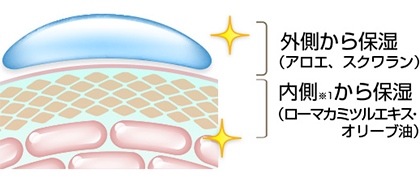 アロエエキスとスクワラン<